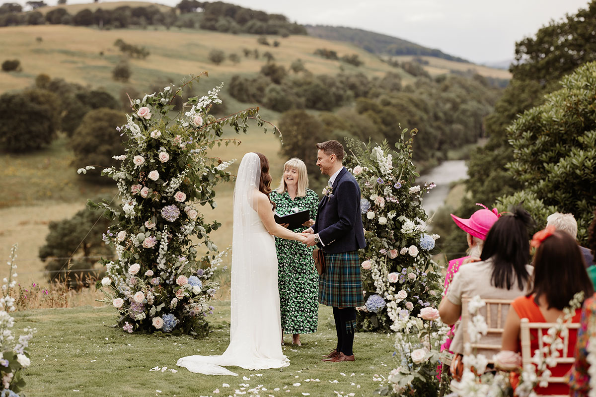 outdoor wedding ceremony at Netherdale House