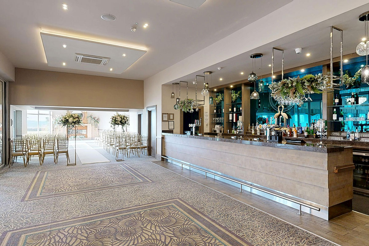 Private bar area within the Kyle Suite at The Waterside Hotel wedding venue in Ayrshire