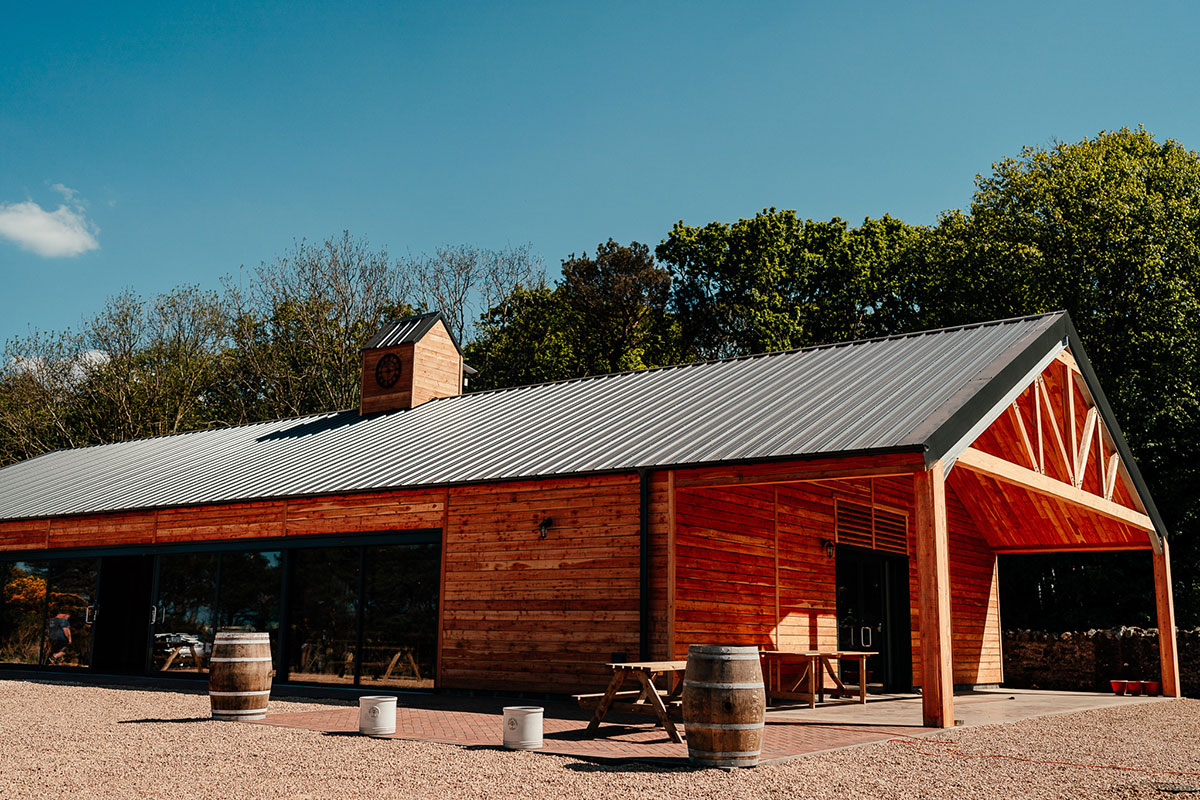 Harvest Moon Weddings barn exterior on a coastal estate in East Lothian