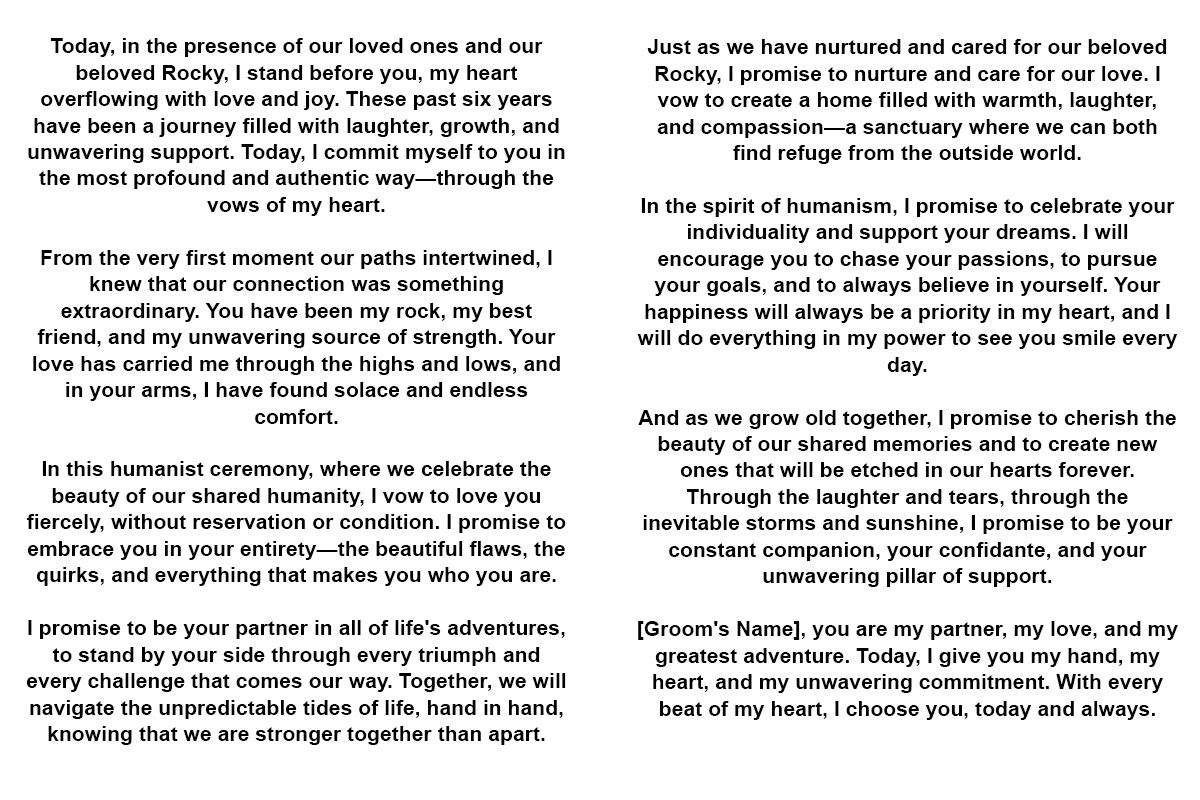 Chat Gpt Bride Wedding Vows