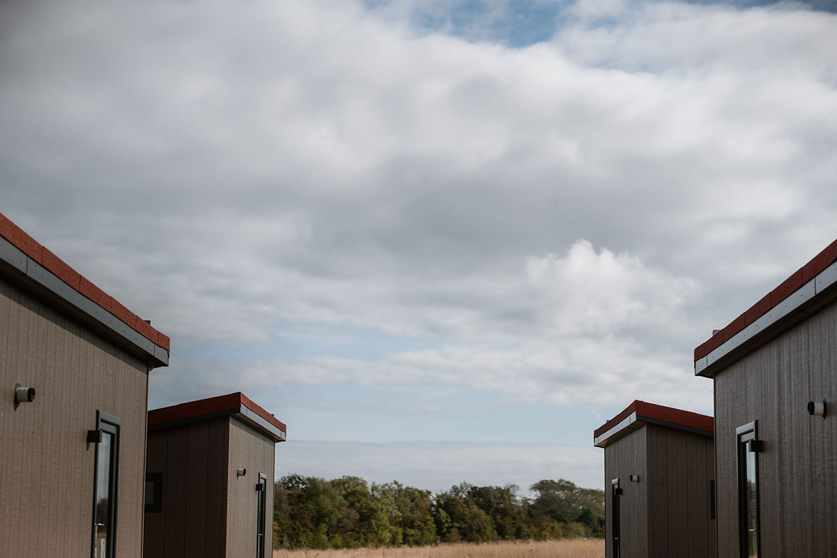 Cabins outdoors at Falside Mill