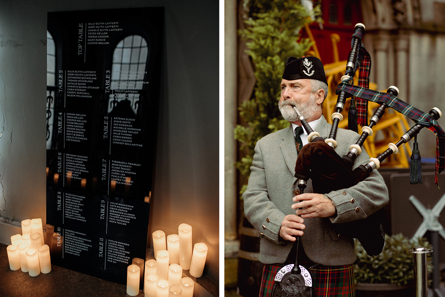 Dramatic allblack 'billionaire's funeral' wedding at Ghillie Dhu