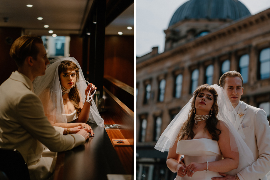 Arty couple portraits taken by Kate Godfrey Photo