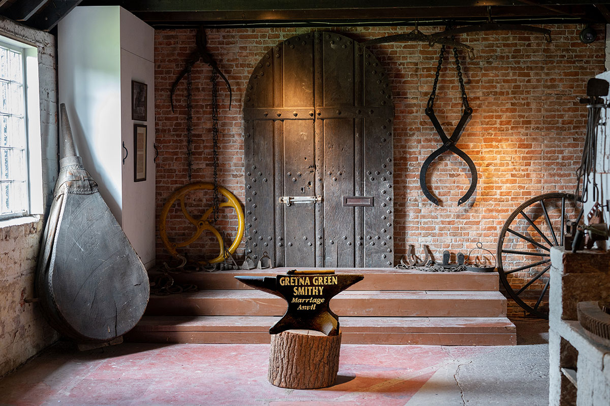 Historic Forge Marriage Room at the Famous Blacksmiths Shop wedding venue in Gretna Green.