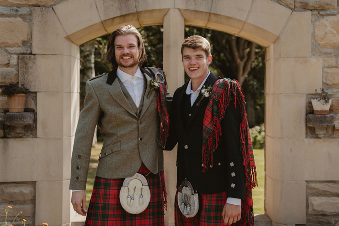 Two Men Wearing Kilts At Hartree Estates