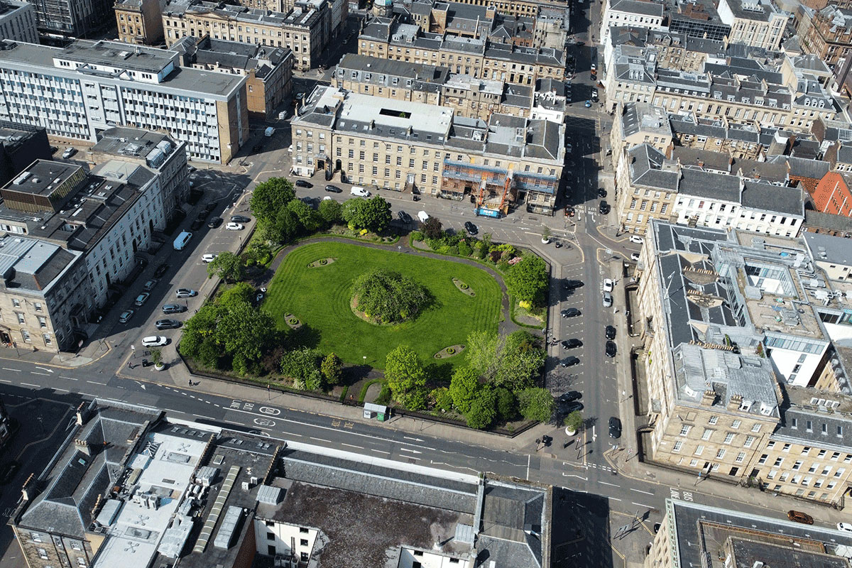 Birds eye view of Blythswood Square