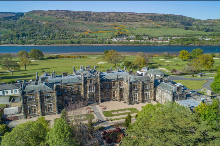 Mar Hall aerial view of exterior of building