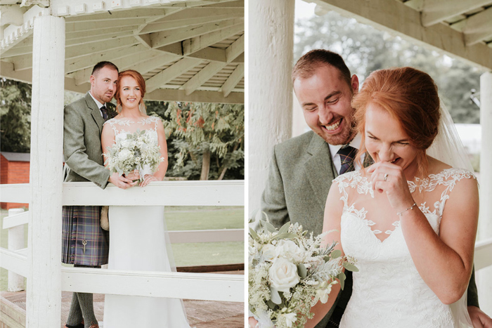 A Bride And Groom In Bandstand At Cornhill Castle