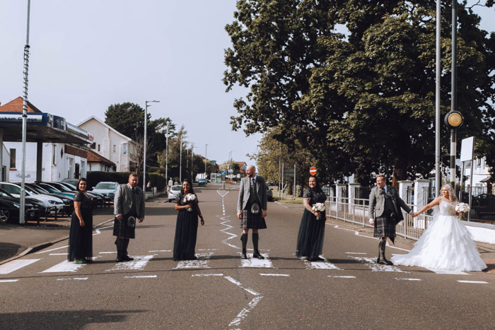 A Bridal Party On A Zebra Crossing