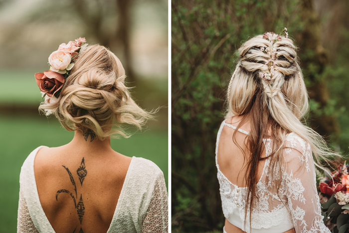 Images showing bridal hairstyles