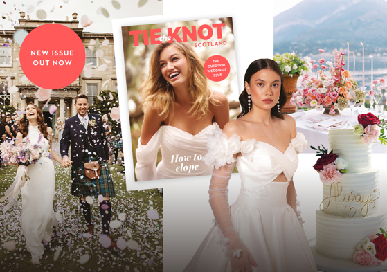 collage of wedding related images tie the knot scotland