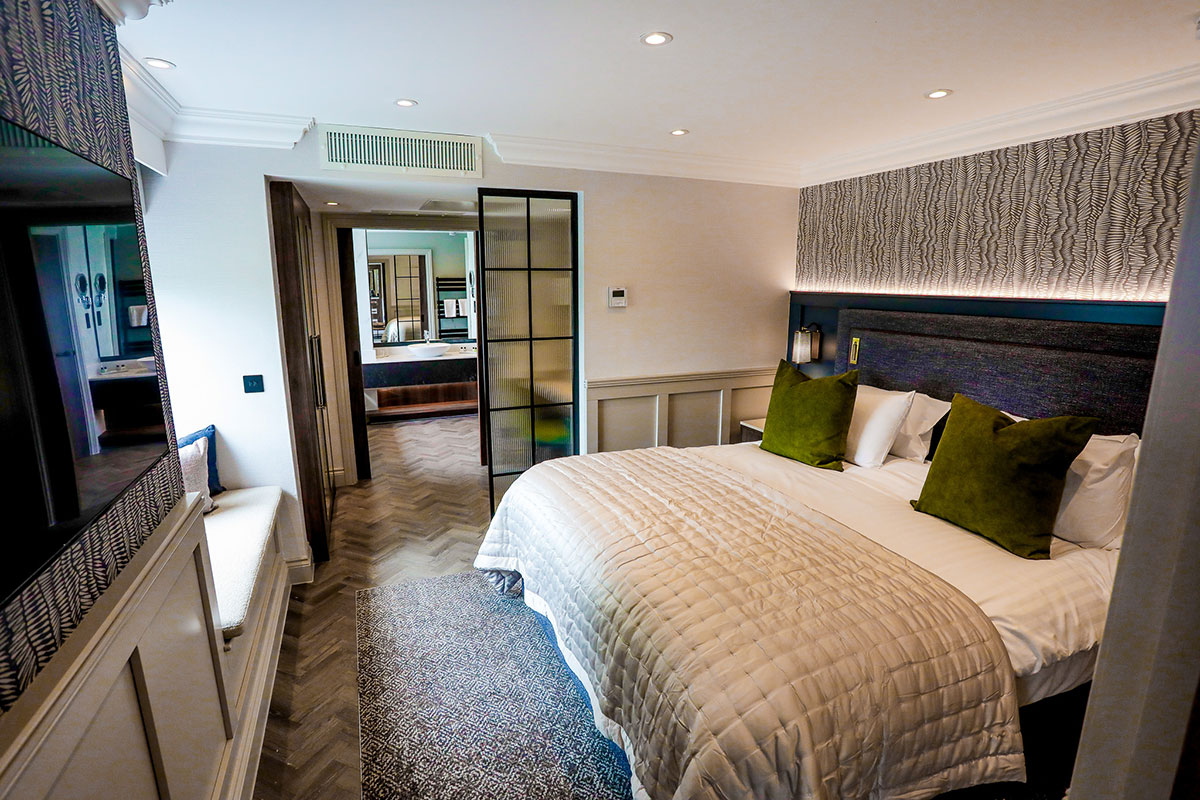 Luxury Signature Suite bedroom at Gretna Hall Hotel, ideal for couples marrying at Gretna Green.