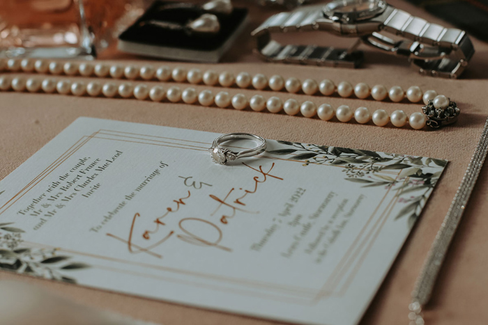 Image showing wedding invite and ring