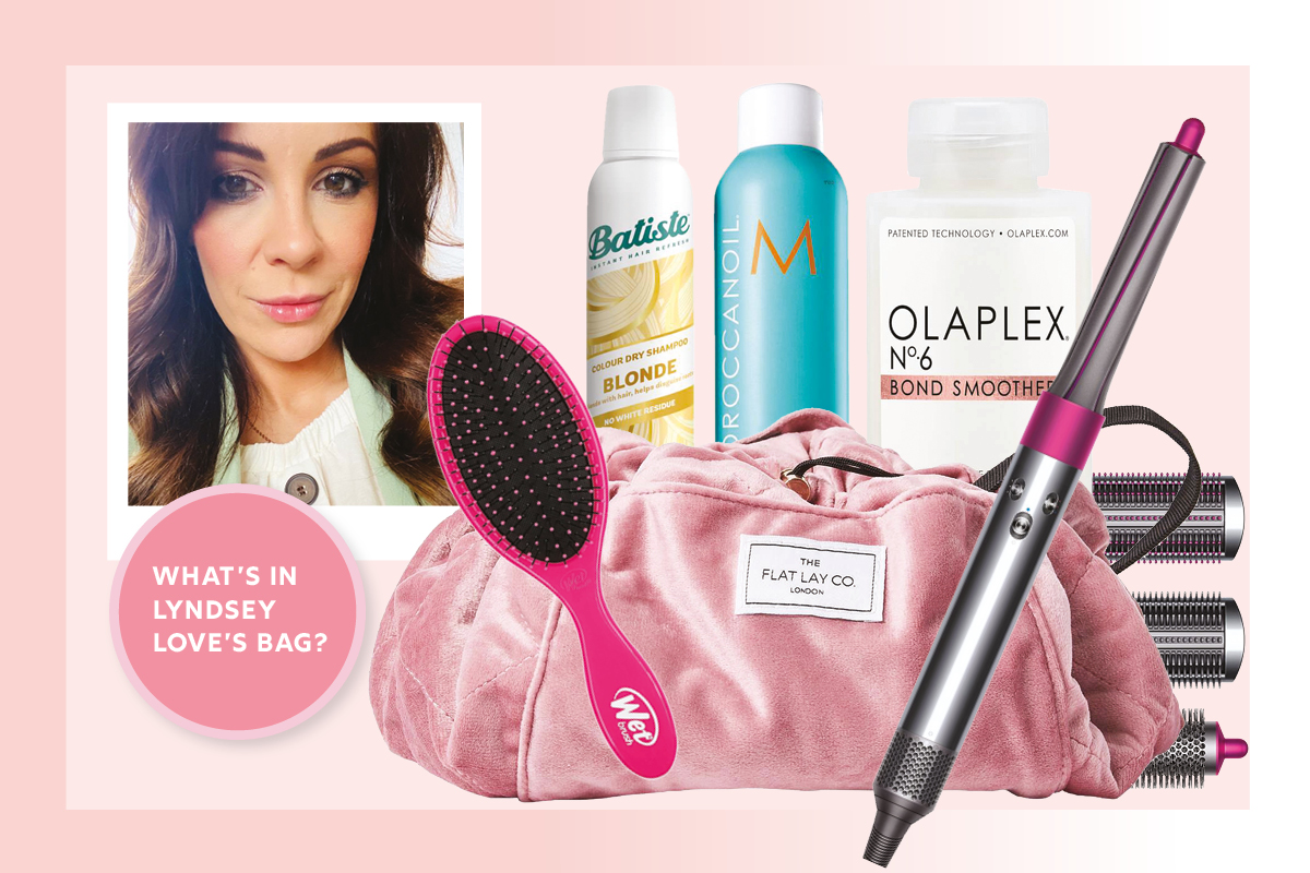 Image showing Lyndsay Love and the items within her makeup bag