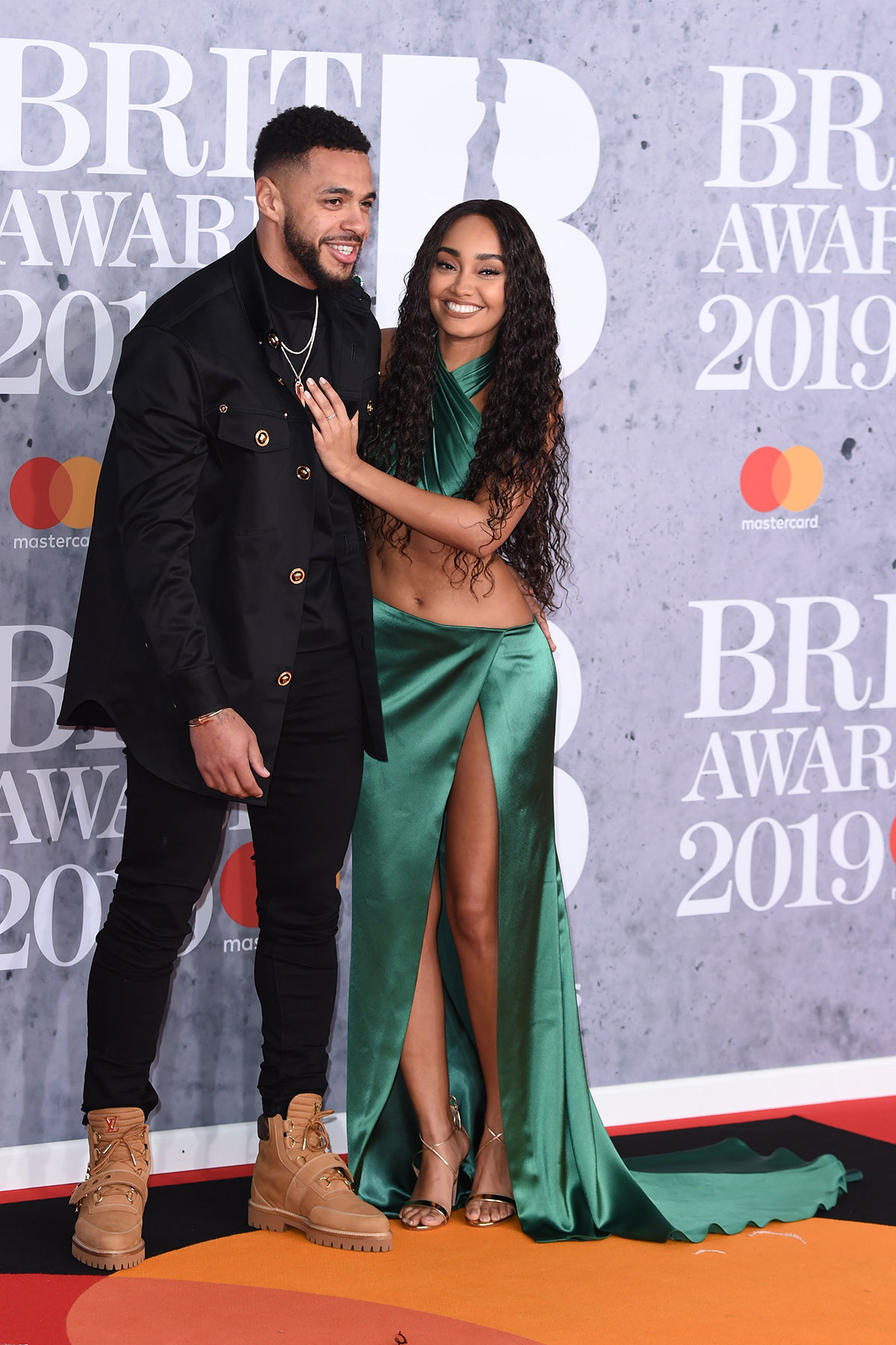 leigh anne pinnock and andre gray photographed at the BRIT awards