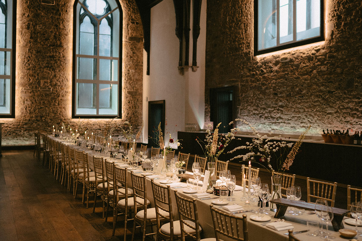 Dinner table setup at Virgin Hotel Edinburgh