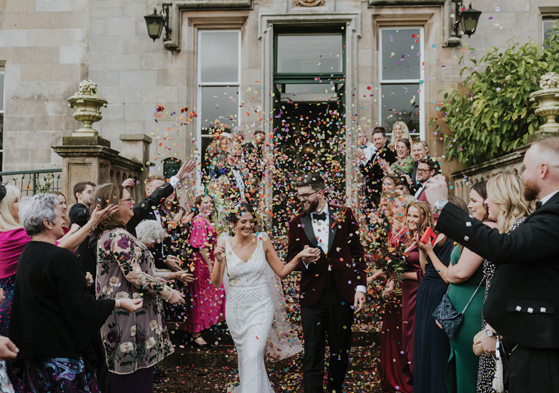 Bride And Groom Confetti Shower Netherbyres House