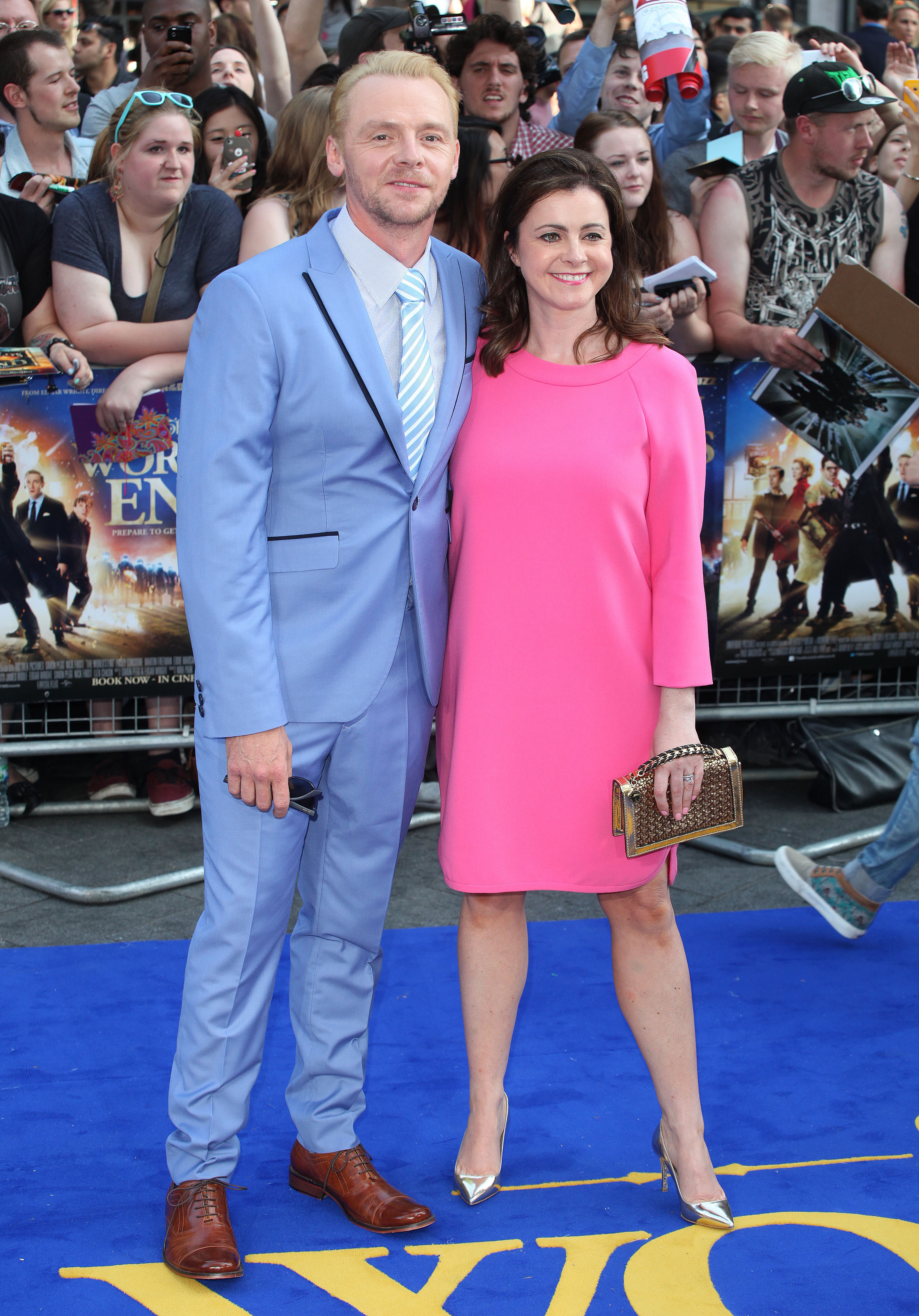 Simon Pegg and wife Maureen McCann arriving for The World's End World Premiere, at Empire Leicester Square, London