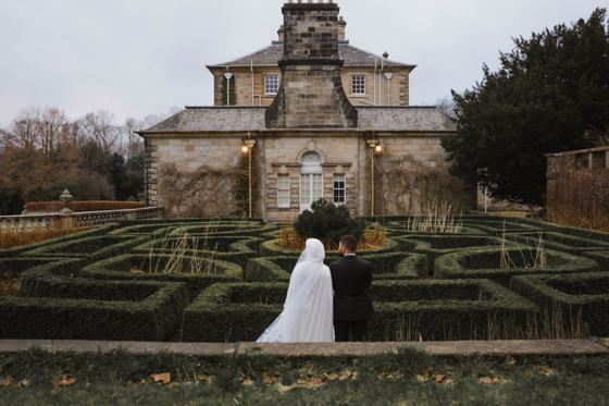 Bride and groom in Parterre gardens