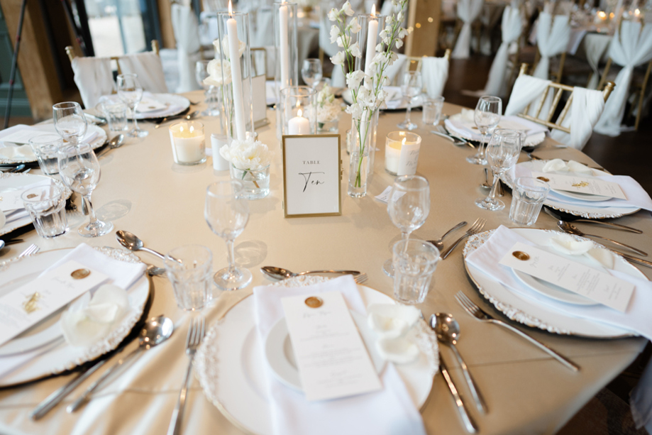 Wedding table set up with placecards