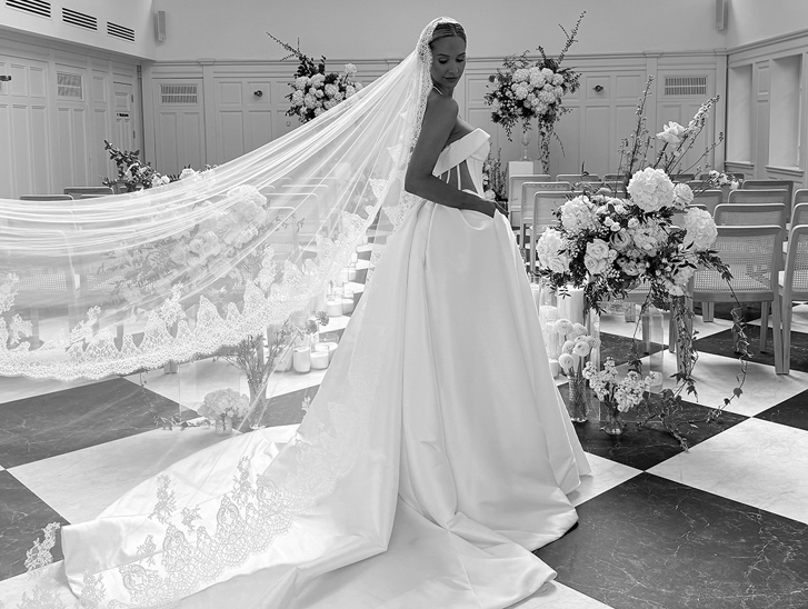 Emily Shak poses for the cover of Tie the Knot Scotland, with content captured by Glasgow-based wedding content creator Ivoura.