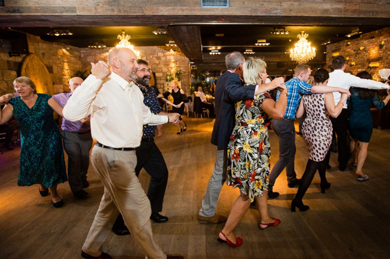 Guests dance to Scotia Ceilidh Band, booked through Hireaband in Scotland