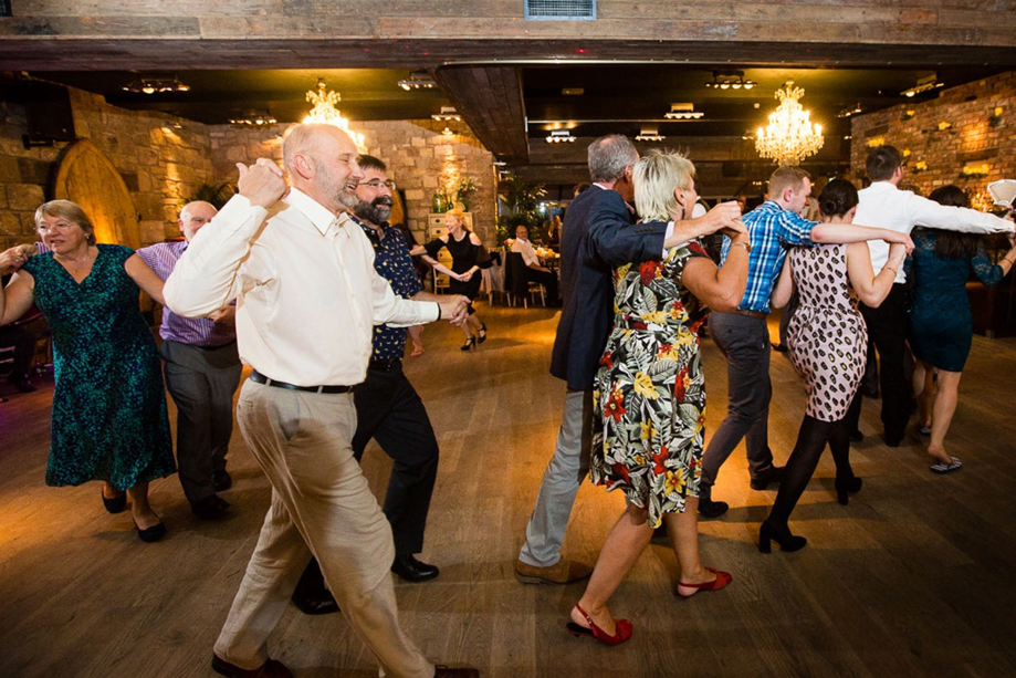 Guests dance to Scotia Ceilidh Band, booked through Hireaband in Scotland