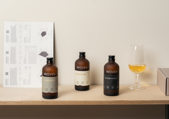 Woven Whisky Bottles on a shelf