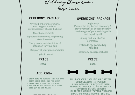 Pet Wedding Chaperone services