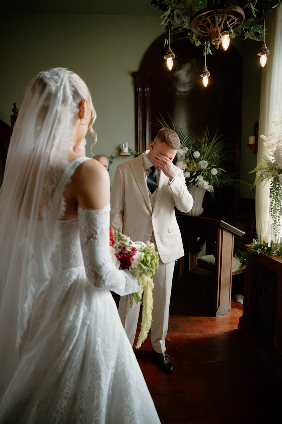 Emotional moment ceremony Wellington House by Kamila Pickles Photography