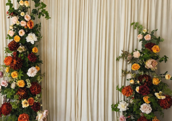 Floral and draped fabric backdrop hire in Edinburgh by nàdair studio