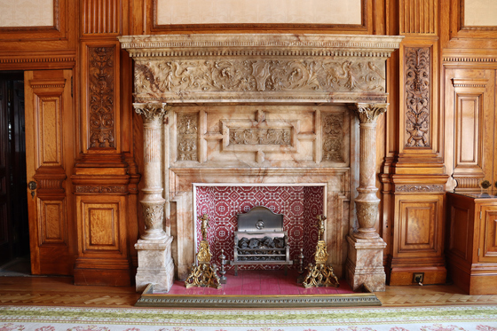 The alabaster fireplace in The Satinwood Suite in City Chambers.