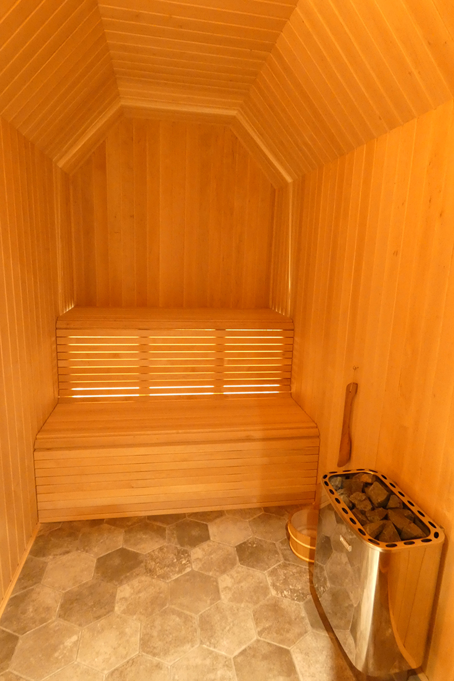 Sauna within the spa facilities at Dungallan Country House in Argyll and Bute.