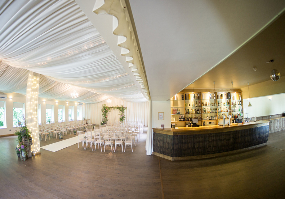 Ceremony and bar view at Aberdeen Wedding Venue Logie Country House