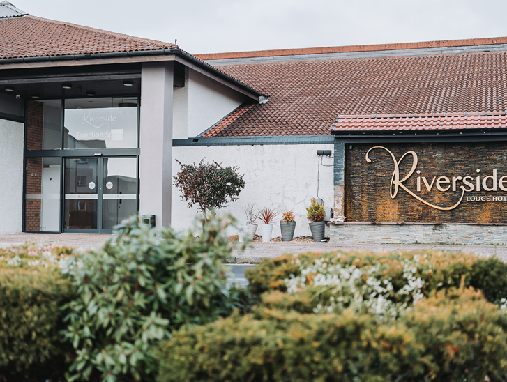View of entrance to Riverside Lodge Hotel in Ayrshire