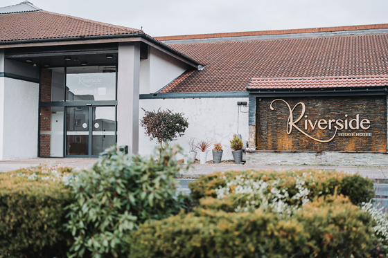 View of entrance to Riverside Lodge Hotel in Ayrshire