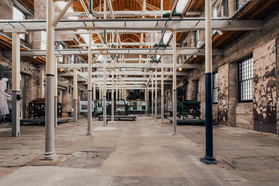 Industrial-style venue space at Verdant Works