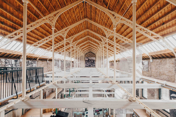 Historic beams on the ceiling of Verdant Works